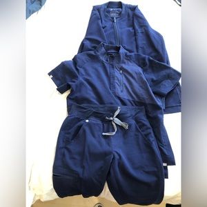 Figs Navy Scrub Set w/ Jacket S